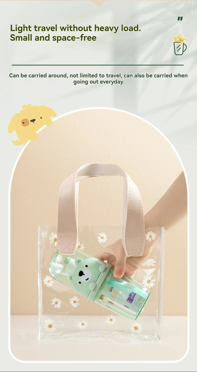 Travel Mouthwash Cup, Brushing Cup, Toothbrush, Toothbrush Cup, CHILDREN'S Set, Portable Home Washing and Toothpaste Storage