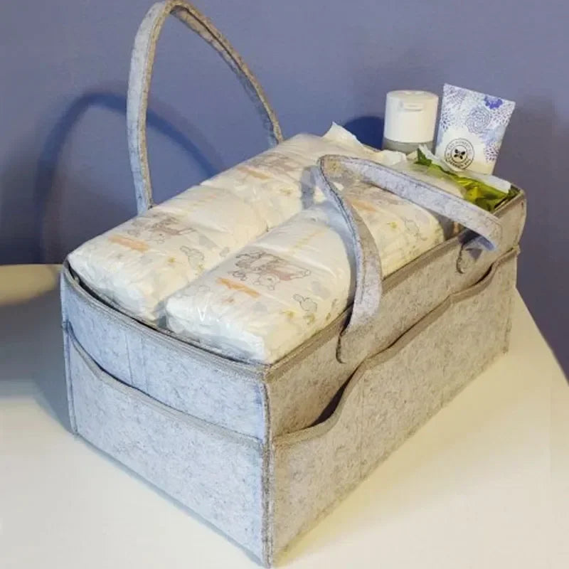 38*23*18cm Baby Diaper Caddy Organizer Portable Holder Bag for Changing Table and Car Nursery Essentials Storage Bins