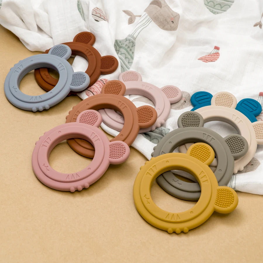 1Pcs Baby Teether Silicone Toy BPA Free Cartoon Rabbit Nursing Teething Gifts Baby Health Molar Chewing Newborn Accessories Toy