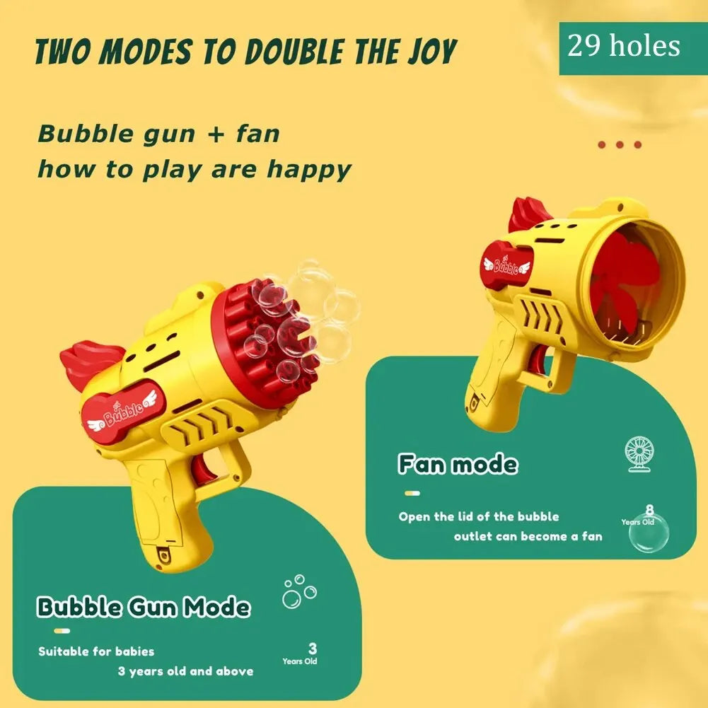 Bubble Gun Kids Toys Electric Automatic Soap Rocket Bubbles Machine Outdoor Wedding Party Toy LED Light Children Birthday Gifts