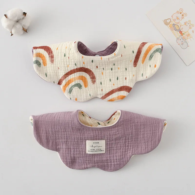 New Cute Cotton Baby Feeding Drool Bib Infants Two-sided Usable Saliva Towel Soft Burp Cloth For Newborn Toddler Kids Bibs
