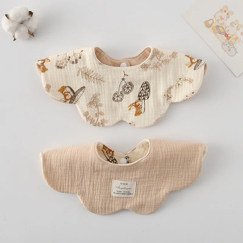 New Cute Cotton Baby Feeding Drool Bib Infants Two-sided Usable Saliva Towel Soft Burp Cloth For Newborn Toddler Kids Bibs