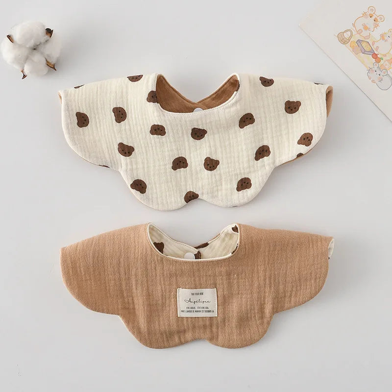 New Cute Cotton Baby Feeding Drool Bib Infants Two-sided Usable Saliva Towel Soft Burp Cloth For Newborn Toddler Kids Bibs
