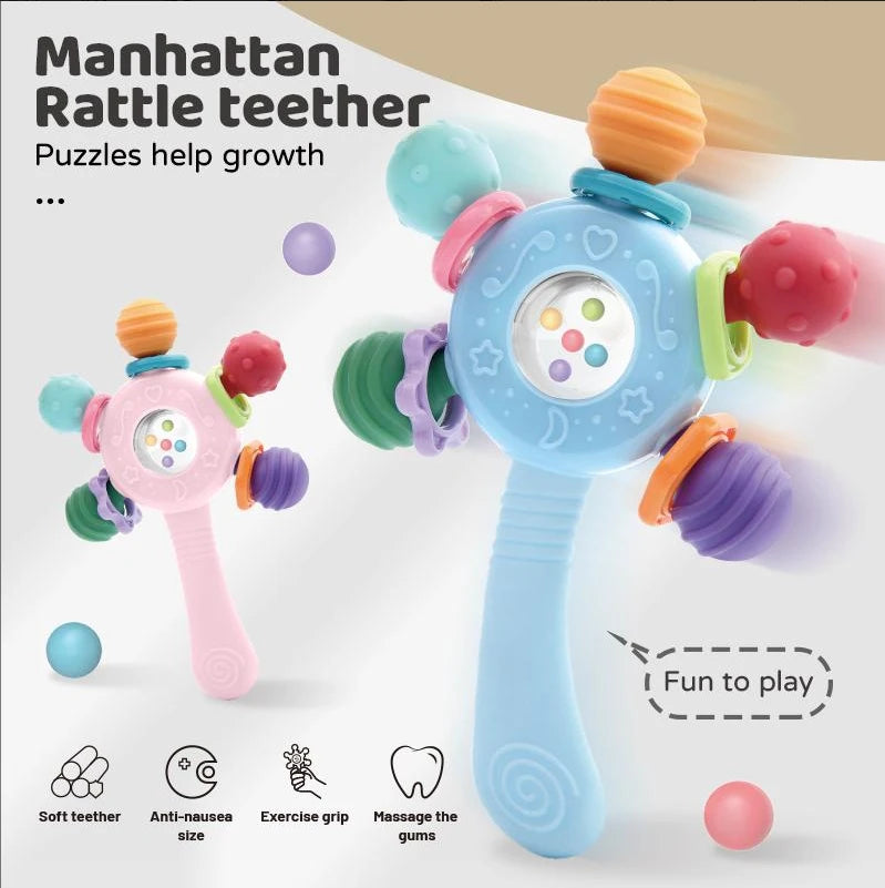 Baby Development Toys 0 6 12 Months Sensory Baby Teether Rattle Hand Grip Toys Soft Teething Educational Toys Games For Babies