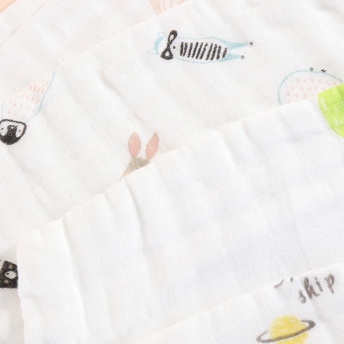 Random 5pcs Muslin 8 layers Cotton Soft Baby Towels Baby Face Towel Handkerchief Bathing Feeding Face Washcloth Wipe Burp Cloth