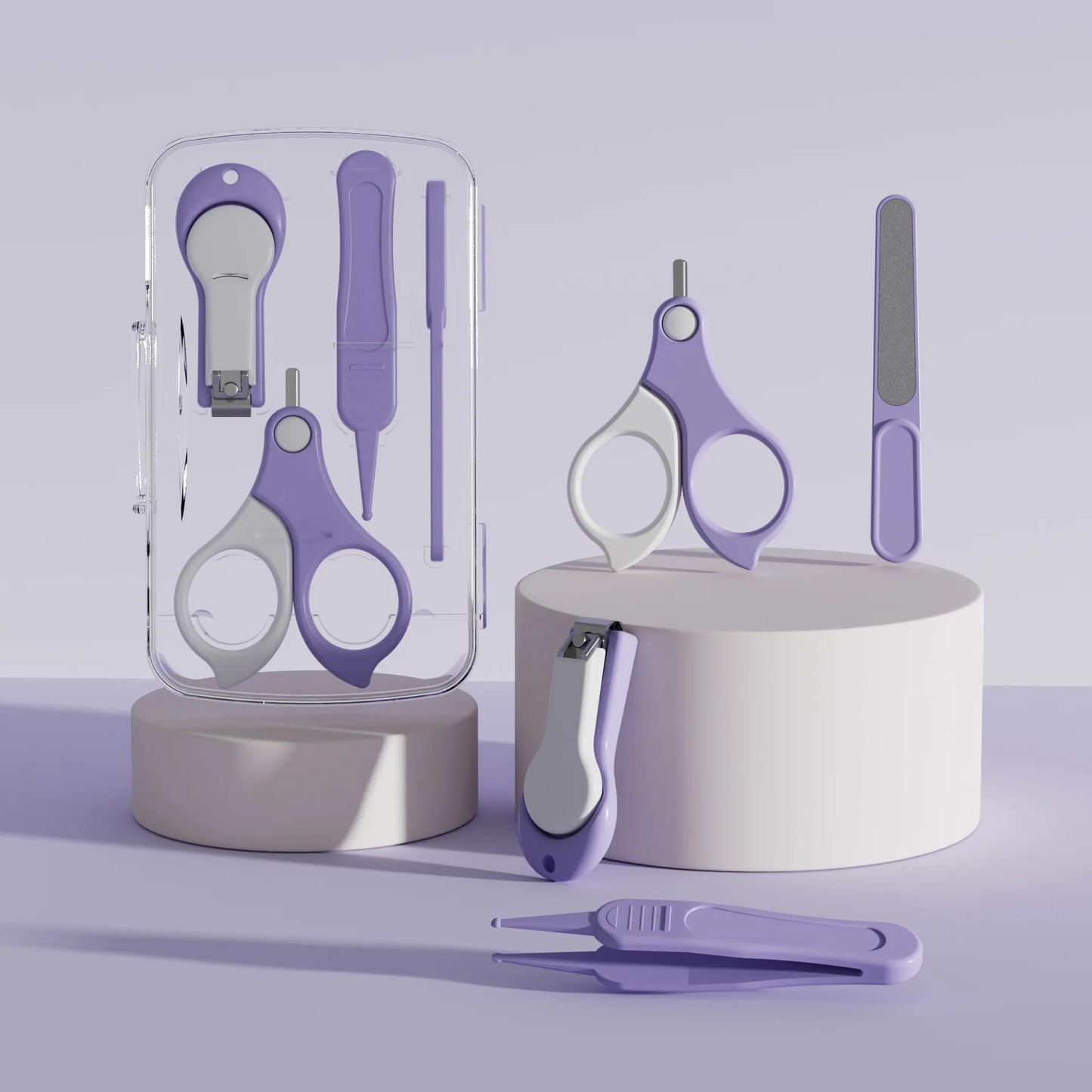 Baby Nail Kit, 4-in-1 Baby Nail Care Set with Cute Case, Baby Nail Clippers, Scissors, Nail File & Tweezers, Baby Manicure Kit