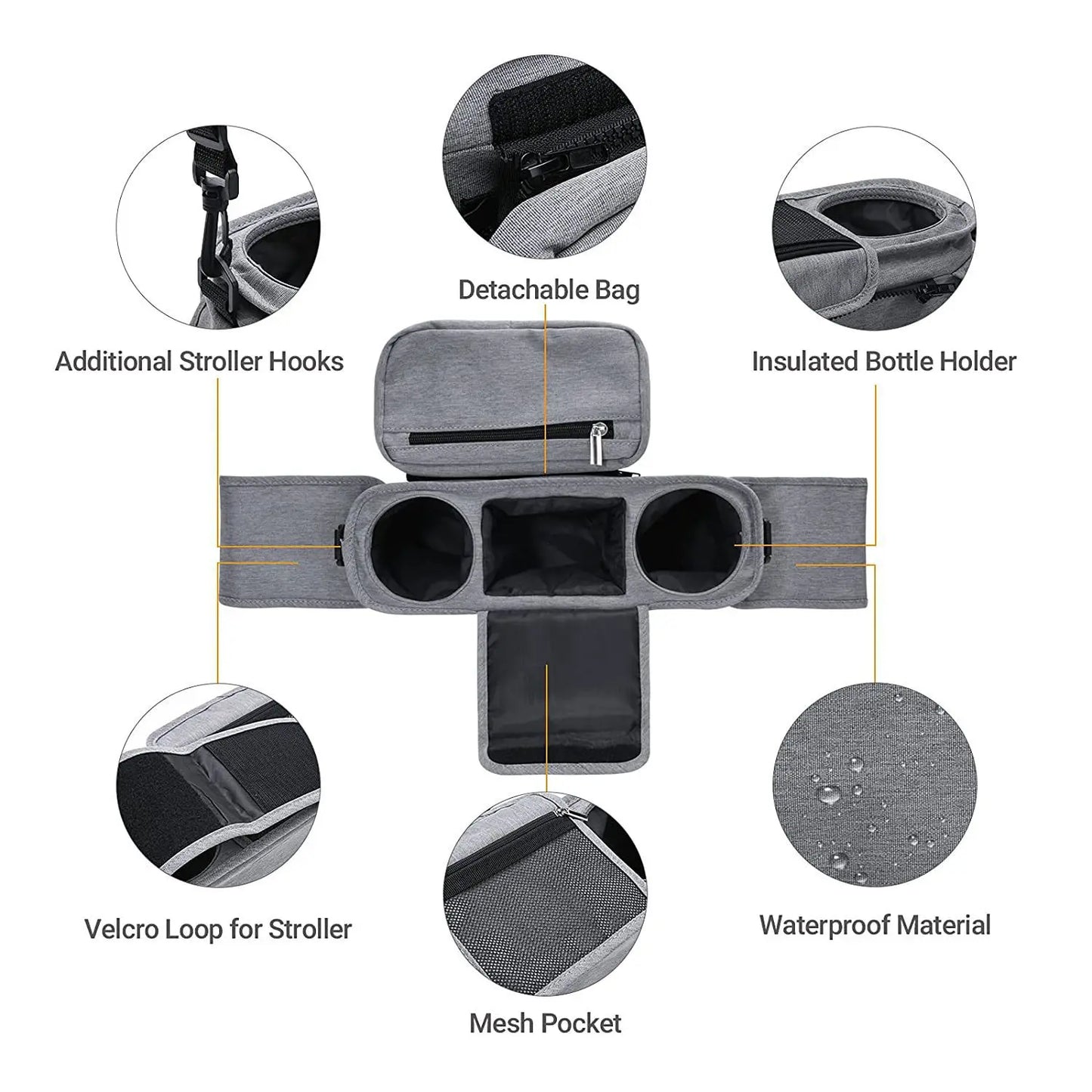 Baby Stroller Storage Bag Mummy Large Capacity Travel Hanging Bag Phone Bottle Holder Pram Diaper Bags Baby Stroller Accessories