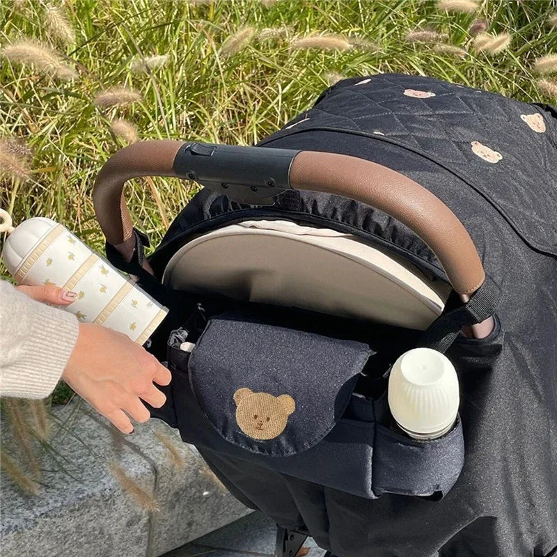 Baby Stroller Bag Pram Organizer Cartoon Bottle Holder Baby Stroller Accessories Hanging Caddy Storage Bag Mommy Bag