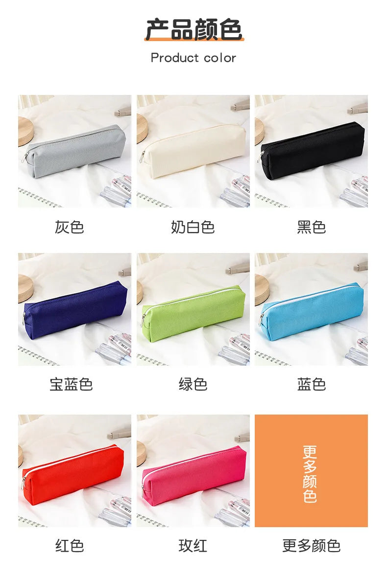 Simple Pencil Case School Supplies Pencil Cases Estuche Escolar Solid Color School Stationery Kalemlik Trousse Pencil Pouch