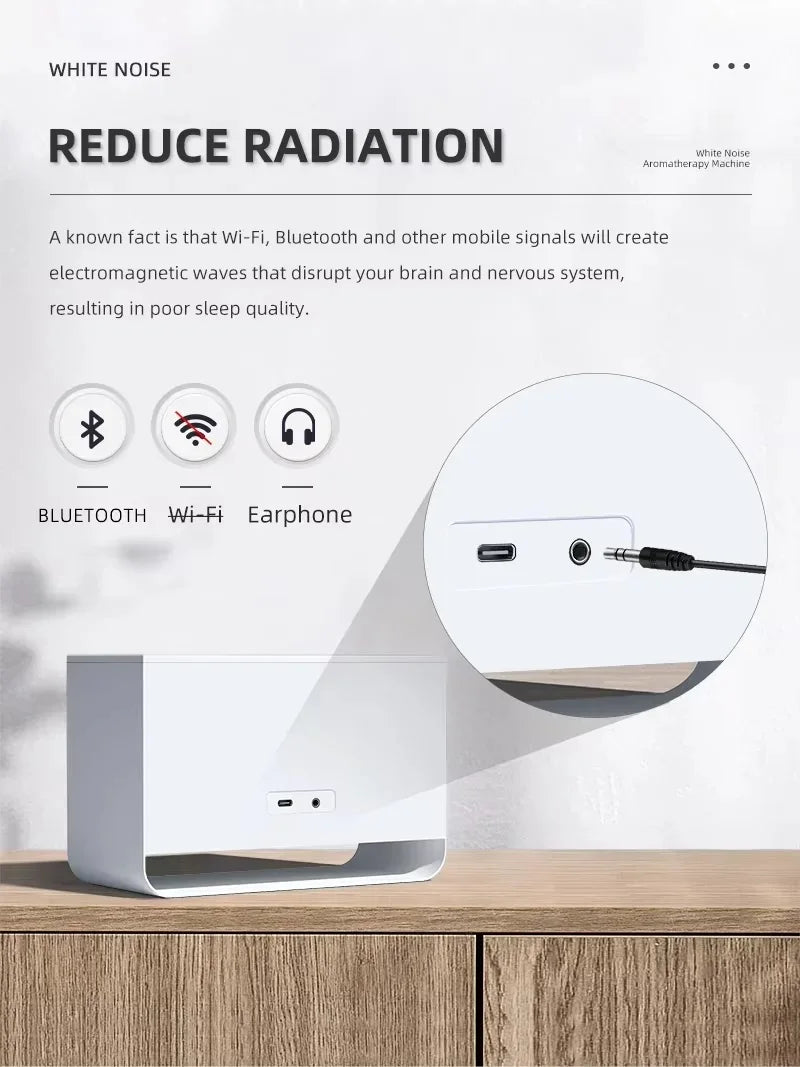 C221 Portable White Noise Built-in Bluetooth Speaker Humidifier Sleep Aid Device All-in-one Machine with 8 Group Nature Sounds