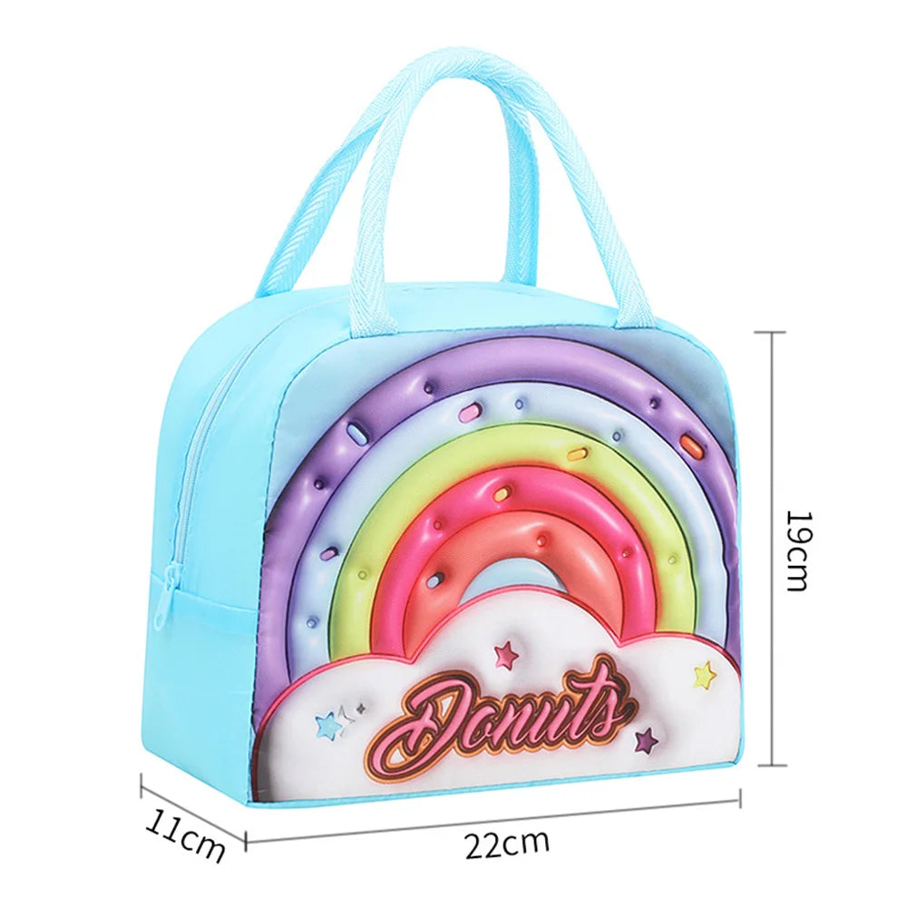 Kids Lunch Bag For School Portable Thermal Bag Children Cartoon Insulated Lunch Bag Cooler Bento Pouch Dinner Picnic Handbags