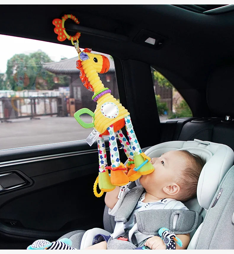Soft Infant Crib Bed Stroller Mobile Hanging Rattle Baby Educational Toys Brain Developmental Hand Grip Cute Stuffed Animal Toys