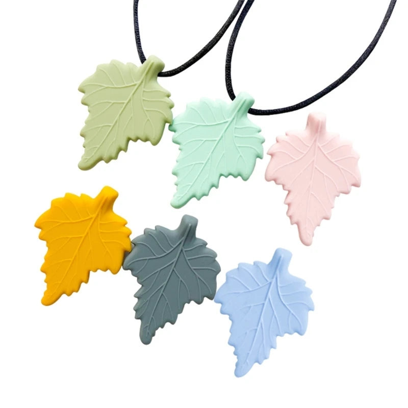 Baby Silicone Teether Kids Chew Necklace Sensory Chewy Pendant Teething Toys for Autism ADHD Special Needs