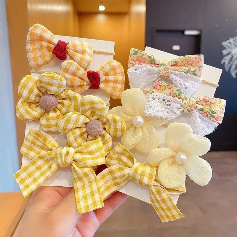 10pcs Hair Accessories Girls Scrunchies Aesthetic Lacos De Cabelo Infantil Bands Kids Bandeaux Elastiquec Headbands Bandes Cute