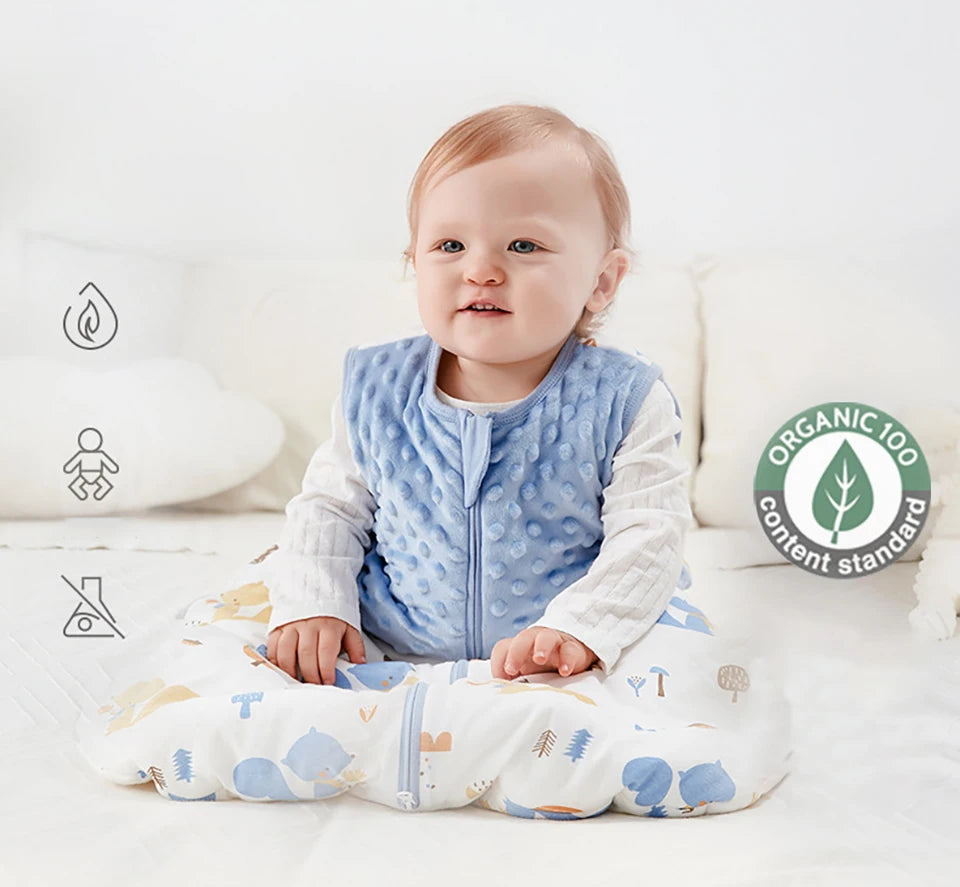 Baby Sleepsack 3-24Months Autumn Baby Sleeping Bag Blanket 1.5Tog Doudou Soft Feeling Starfish Shell Print Vest Style