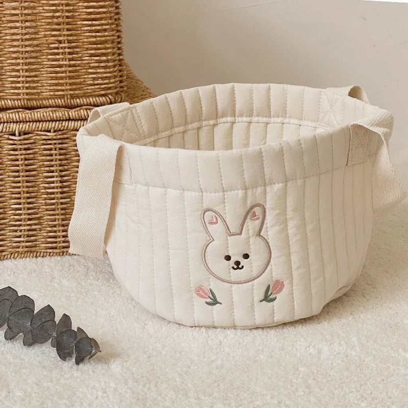 2022 New Diaper Bag Nappy Caddy Baby Items Toy Storage Bag for Newborn Crib Organizer Bedding Cotton Embroidery Mommy Bag Bebe