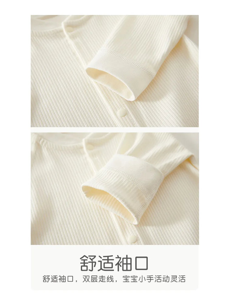 AYNIGIELL Baby Jumpsuit Spring and Autumn Sleepwear Pure Cotton Newborn Clothes 0-18 Months Newborn Boys and Girls Jumpsuit