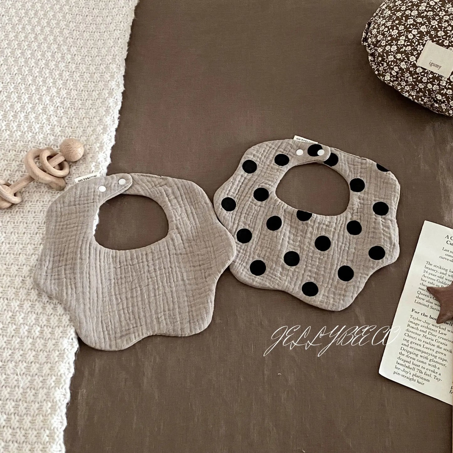 Boys and Girls Pure Cotton Candy Muslim Comfortable Saliva bib Baby Solid Lace Saliva Towel Saliva Towel Baby Supplies