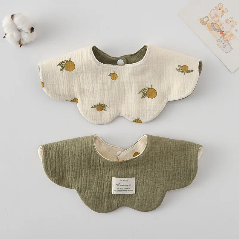 New Cute Cartoon Two-sided Usable Baby Feeding Drool Bib Infants Saliva Towel Cotton Burp Cloth For Newborn Toddler Kids Bibs