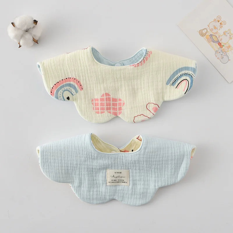 New Cute Cotton Baby Feeding Drool Bib Infants Two-sided Usable Saliva Towel Soft Burp Cloth For Newborn Toddler Kids Bibs