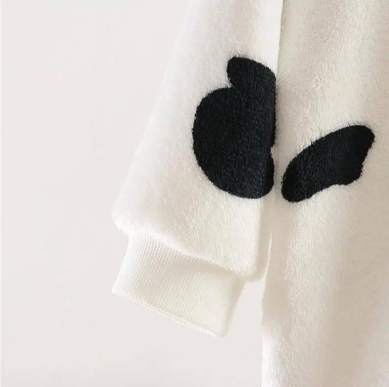 Coral Velvet Pajamas For Boys Girls Thick Flannel Onesies Toddles Warm Jumpsuits Kids Cartoon Blanket Autumn Winter Sleepwear
