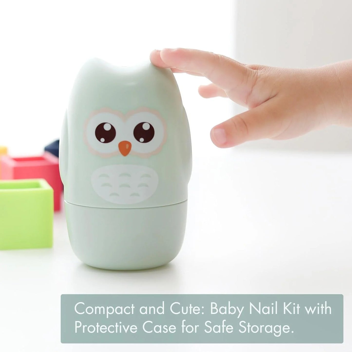 Baby Nail Kit, 4-in-1 Baby Nail Care Set with Cute Case, Baby Nail Clippers, Scissors, Nail File & Tweezers, Baby Manicure Kit