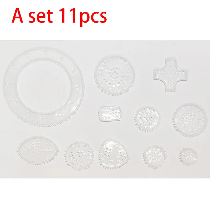 11/22pcs Spirograph Drawing Toys Set Interlocking Gears Wheels Geometric Ruler Drawing Accessories Creative Educational Kids Toy