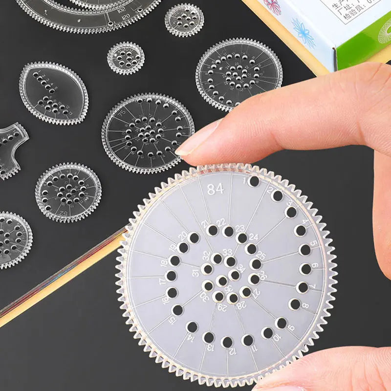 11/22pcs Spirograph Drawing Toys Set Interlocking Gears Wheels Geometric Ruler Drawing Accessories Creative Educational Kids Toy