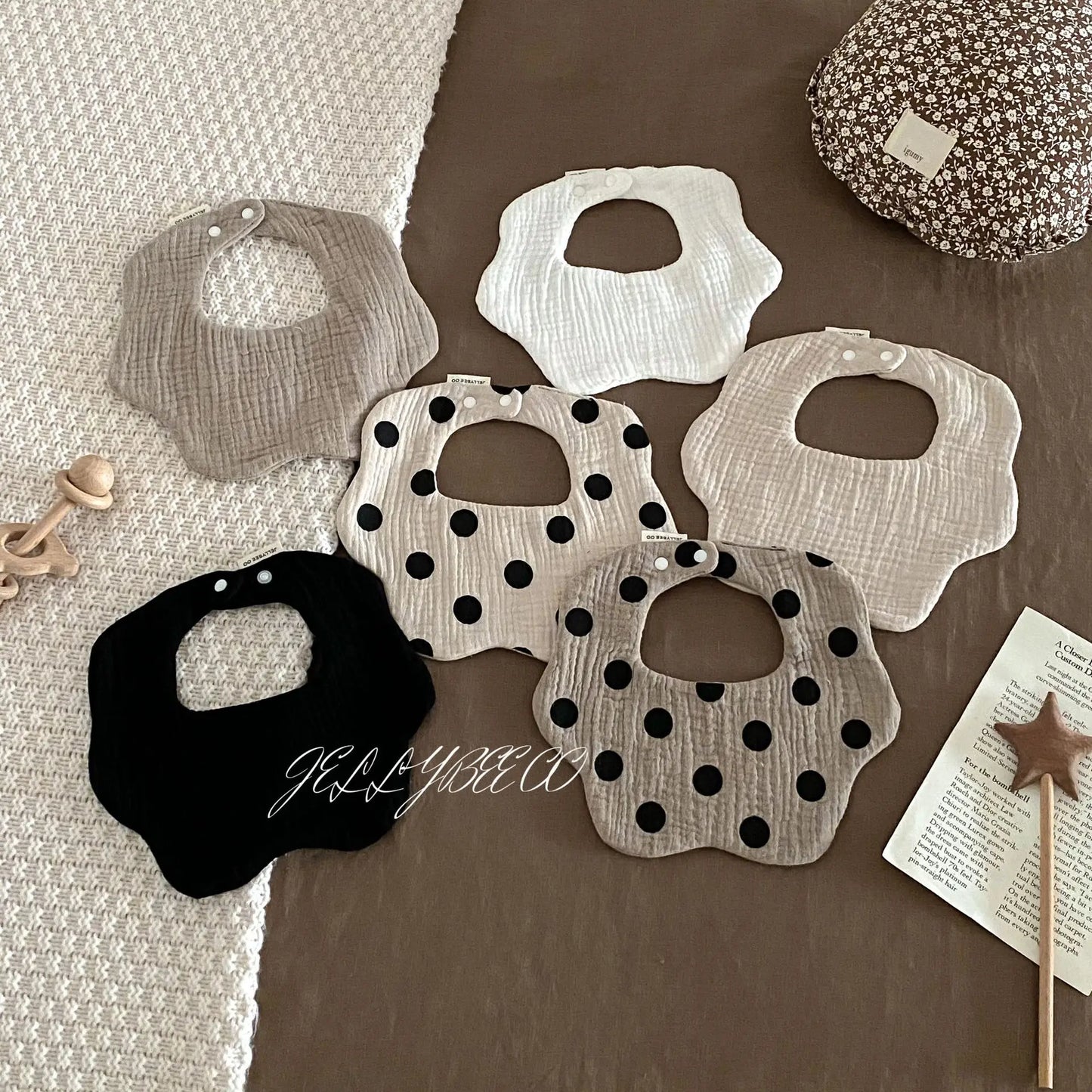 Boys and Girls Pure Cotton Candy Muslim Comfortable Saliva bib Baby Solid Lace Saliva Towel Saliva Towel Baby Supplies