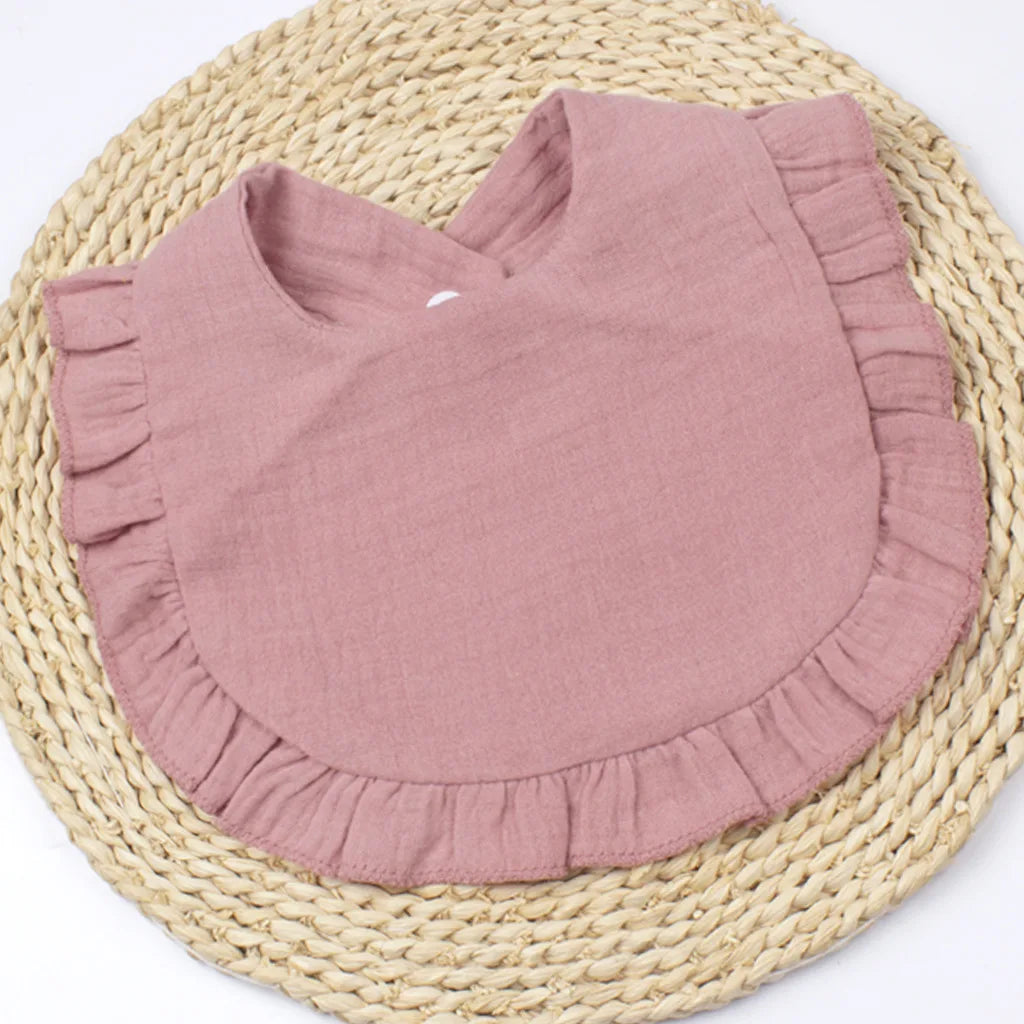 Gauze Bib for Boys Girls Pure Cotton Candy Colored Comfortable Saliva Bib Baby Solid Colored Lace Saliva Towel Baby Products
