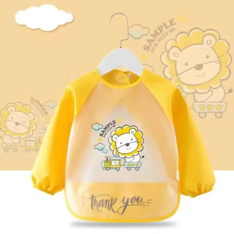 Baby Food Overalls Waterproof Children's Bibs Boys And Girls Drool Towel Four Seasons Long Sleeve No-Wash Apron