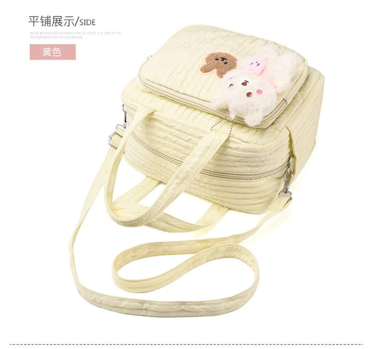 Baby Diaper Bags Maternity Mommy Bag Portable Multi-function Large Capacity Quilted Mom Travel Tote Bottle Storage with Pendant