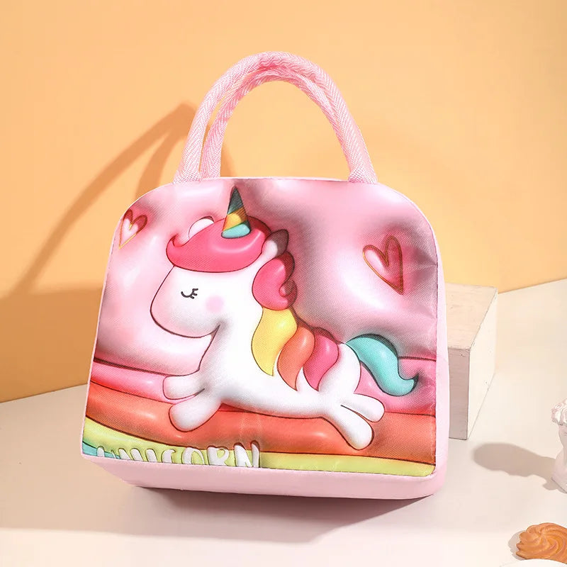 Kids Lunch Bag for School Portable Thermal Bag Children Cartoon Insulated Lunch Bag Cooler Bento Pouch Dinner Container Handbags