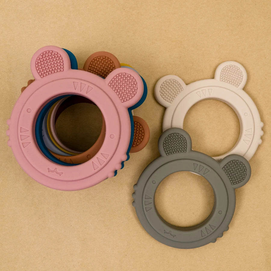 1Pcs Baby Teether Silicone Toy BPA Free Cartoon Rabbit Nursing Teething Gifts Baby Health Molar Chewing Newborn Accessories Toy