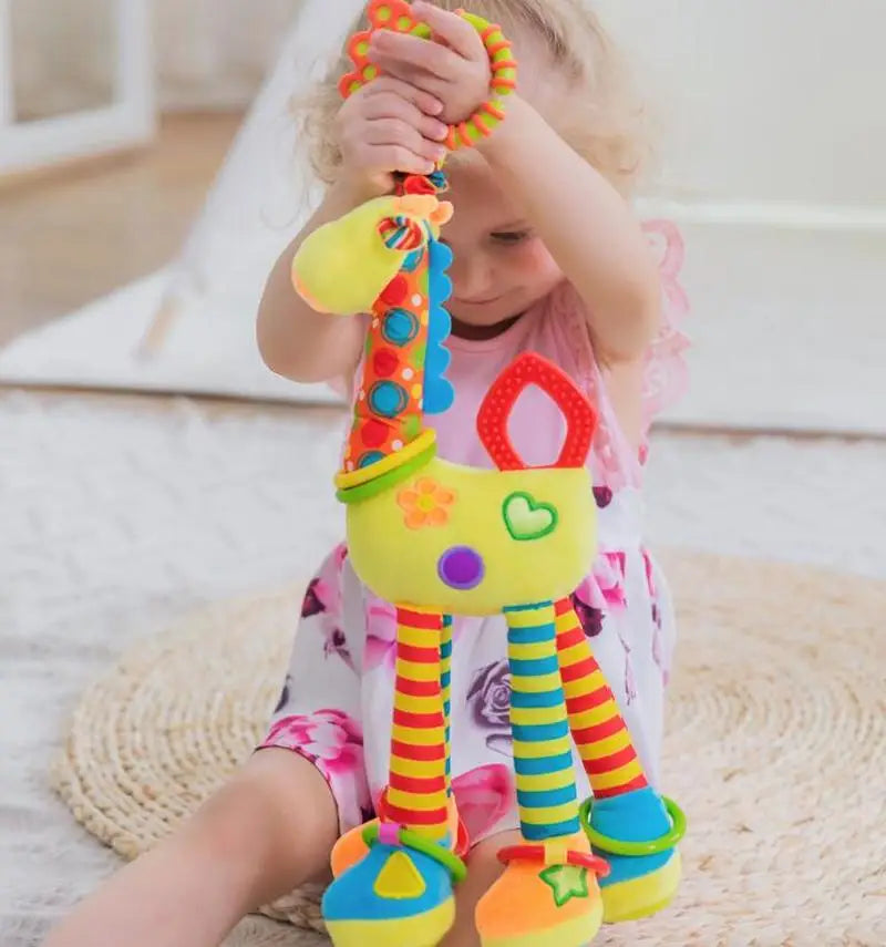 Soft Infant Crib Bed Stroller Mobile Hanging Rattle Baby Educational Toys Brain Developmental Hand Grip Cute Stuffed Animal Toys