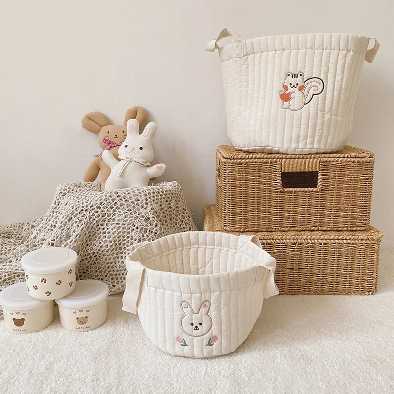 2022 New Diaper Bag Nappy Caddy Baby Items Toy Storage Bag for Newborn Crib Organizer Bedding Cotton Embroidery Mommy Bag Bebe