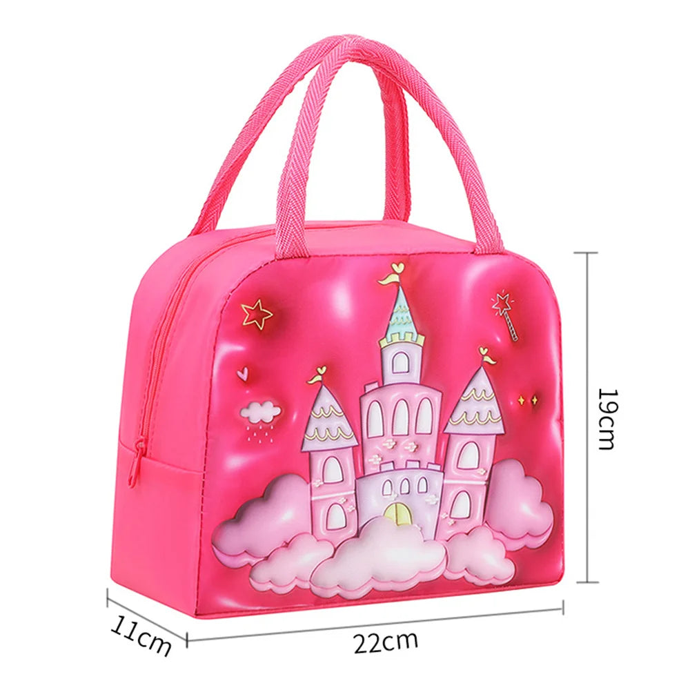 Kids Lunch Bag For School Portable Thermal Bag Children Cartoon Insulated Lunch Bag Cooler Bento Pouch Dinner Picnic Handbags