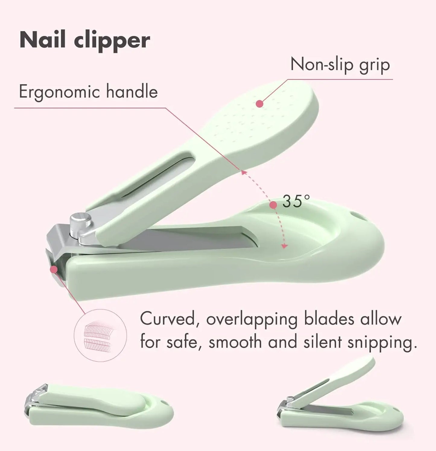 Baby Nail Kit, 4-in-1 Baby Nail Care Set with Cute Case, Baby Nail Clippers, Scissors, Nail File & Tweezers, Baby Manicure Kit