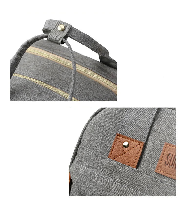 Folding Mommy Bag with USB Port and Shade Cloth Mosquito Net Portable Folding Crib Bed Multi Function Pee Pad Mother Baby Bag