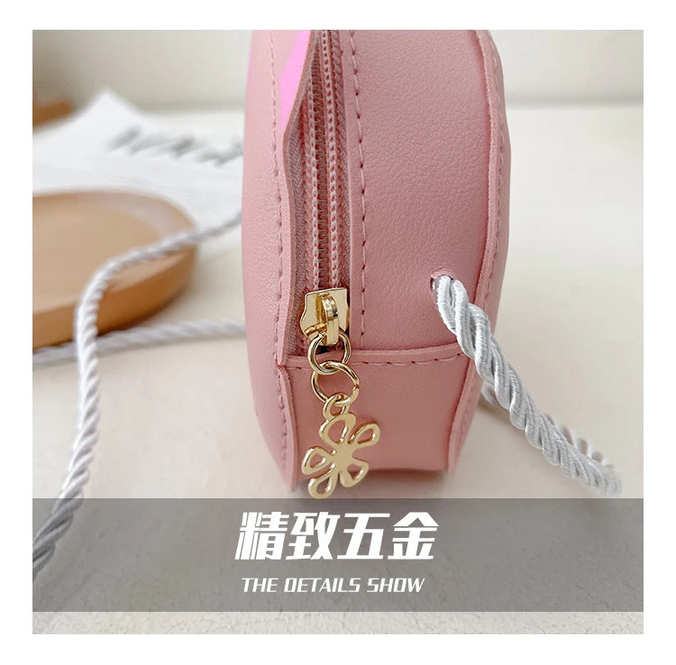 New Outdoor Kids Shoulder Bag PU Leather Cartoon Girls Princess Handbag Cute Cat Travel Baby Mini Coin Purse Messenger Bags