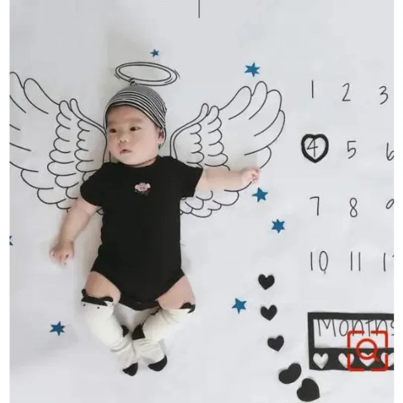 Background Blankets Play Mat Baby Milestone Photo Props Calendar Boy Girl Newborn Photography Props Cloth Photo Accessories