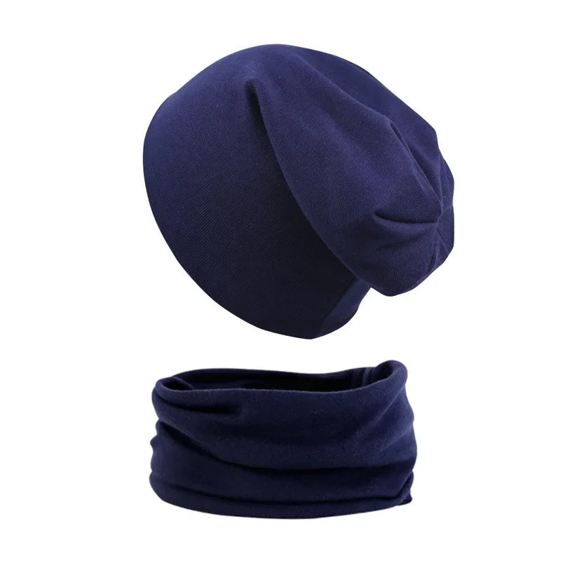2pcs New Baby Hat Scarf Autumn Winter Soft Elastic Beanie Hats Cotton Newborn Bonnet Warm Accessories Set Boys Girls Hip Hop Cap