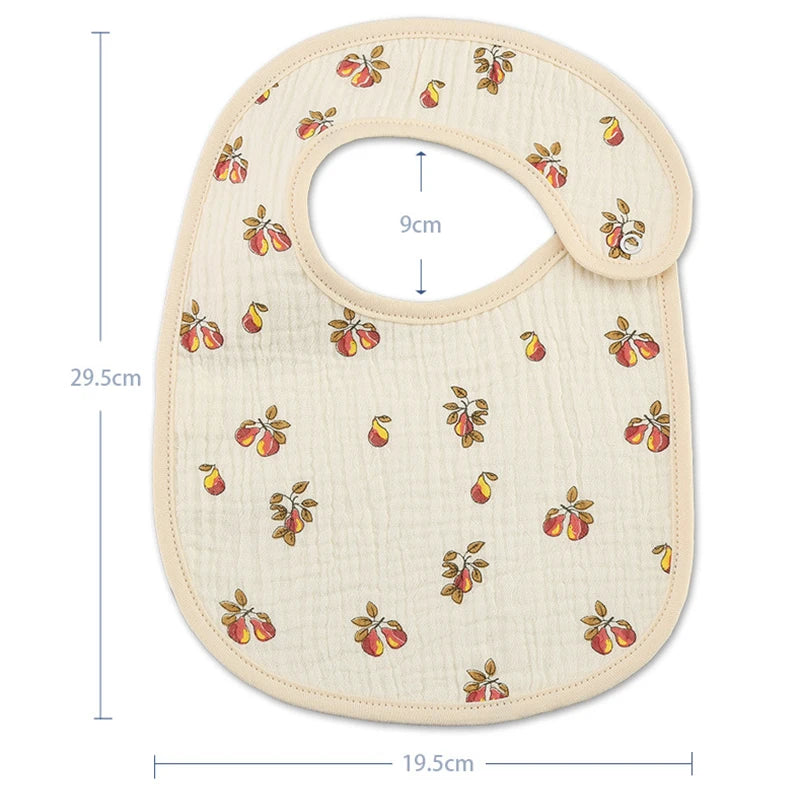 2pcs Newborn Baby Cotton Gauze Bibs Waterproof Infant Boys Girls Burp Cloths Printing Scarf Toddler Saliva Towel Feeding Stuff