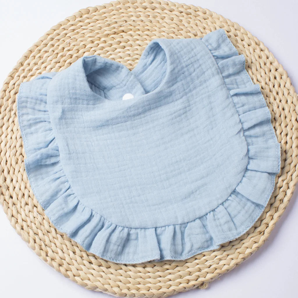 Gauze Bib for Boys Girls Pure Cotton Candy Colored Comfortable Saliva Bib Baby Solid Colored Lace Saliva Towel Baby Products