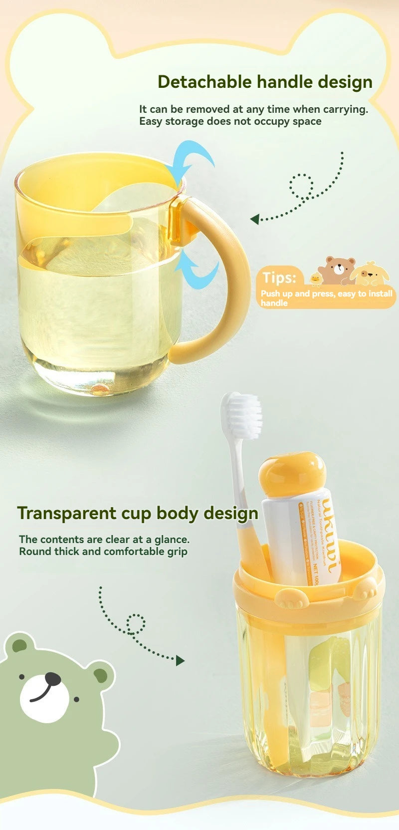 Travel Mouthwash Cup, Brushing Cup, Toothbrush, Toothbrush Cup, CHILDREN'S Set, Portable Home Washing and Toothpaste Storage