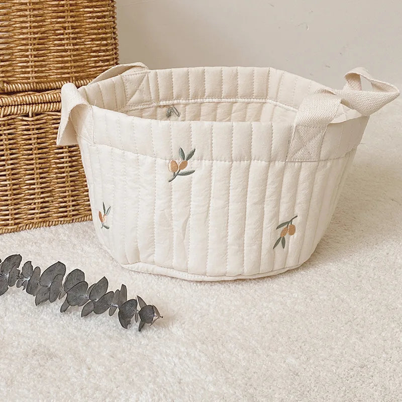2022 New Diaper Bag Nappy Caddy Baby Items Toy Storage Bag for Newborn Crib Organizer Bedding Cotton Embroidery Mommy Bag Bebe