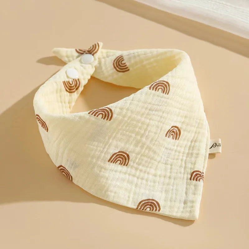 New Baby Cotton Soft Soothe Appease Square Towels Infant Color Matching Bandana Handkerchief Muslin Burp Cloths Feeding Bibs