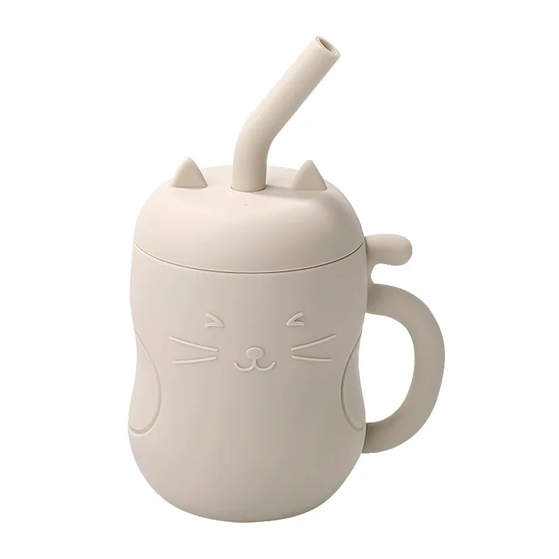 1pcs Baby Silicone Straw Cup BPA Free Portable Storage Snack Container Feeding Cup Kids Leakproof Learning Drink Cup