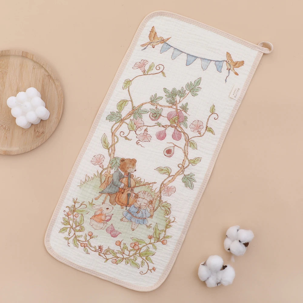 Cotton Muslin Baby Face Towels Long Burp Cloth for Newborn 6Layers of Gauze Children's Towel Kindergarten Hand Towels Baby Items