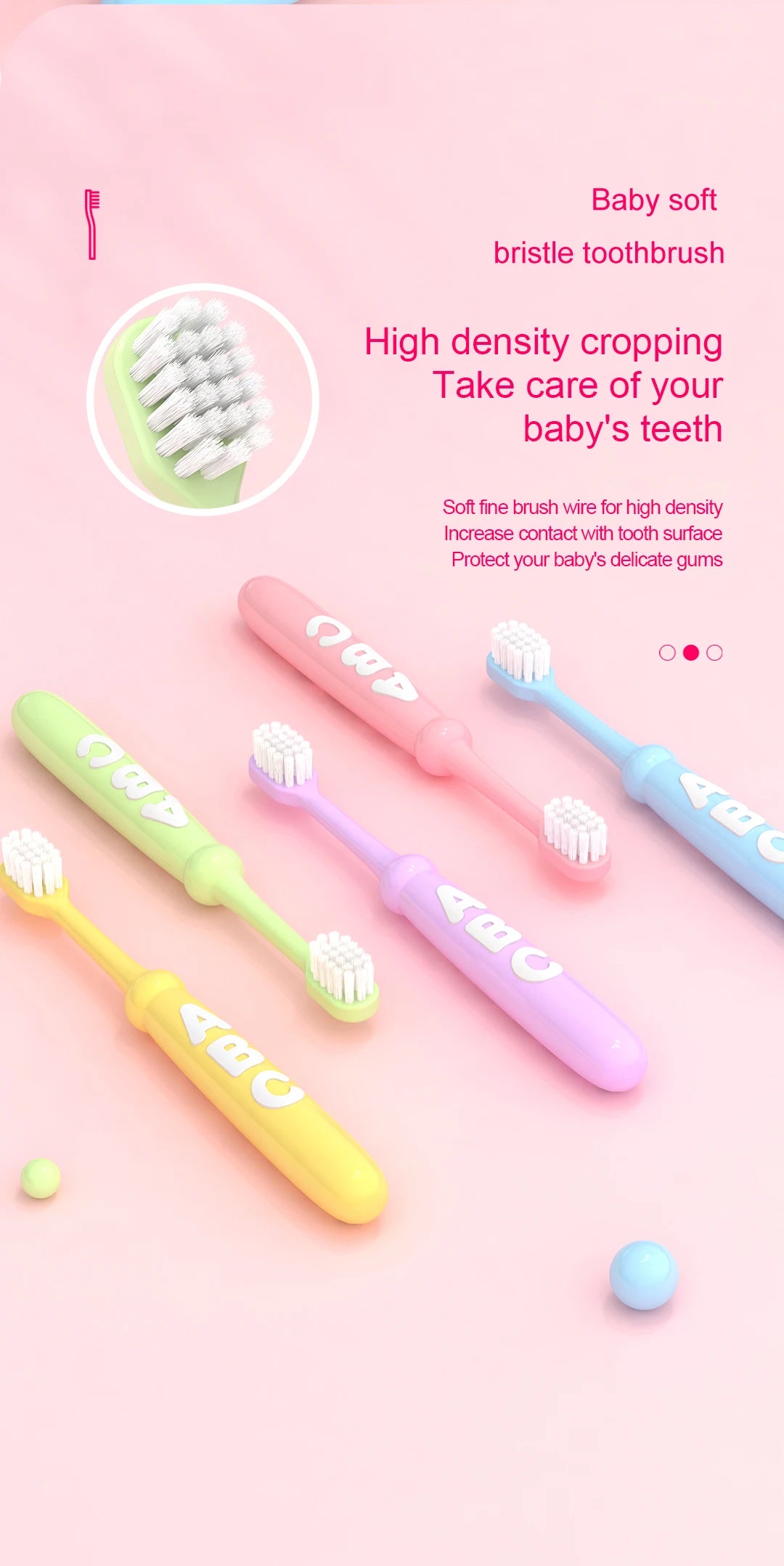 4/10 pcs Children's soft bristled toothbrush, cleaning and protecting gums, suitable for babies aged 6-12 years old